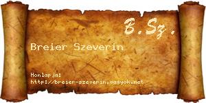 Breier Szeverin névjegykártya